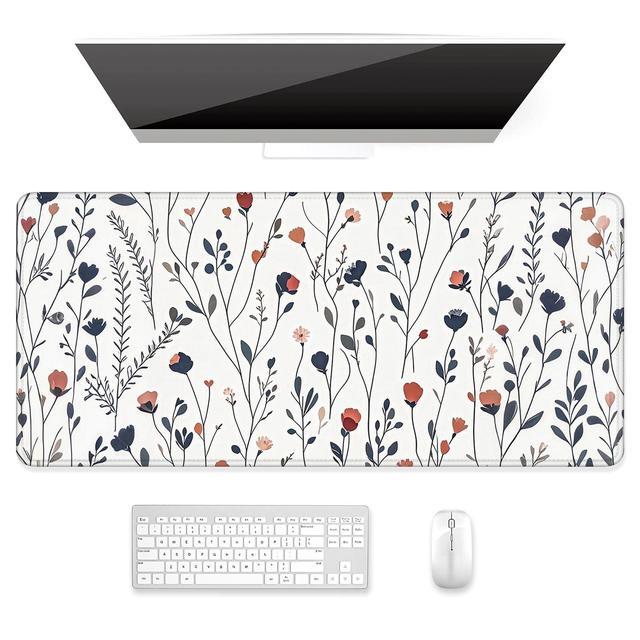 Auhoahsil Tappetino Per Mouse XXL 88,9x38,1 Cm - Impermeabile, Bordi Cuciti, Base Antiscivolo, Design Fumo