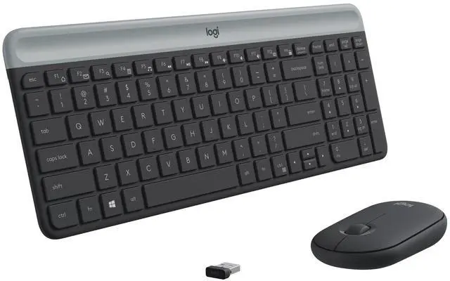Main image of Logitech MK470 Slim Wireless Keyboard and Mouse Combo - Modern Compact Layout, Ultra Quiet, 2.4 GHz USB Receiver, Plug n' Play Connectivity, Compatible with Windows - Graphite