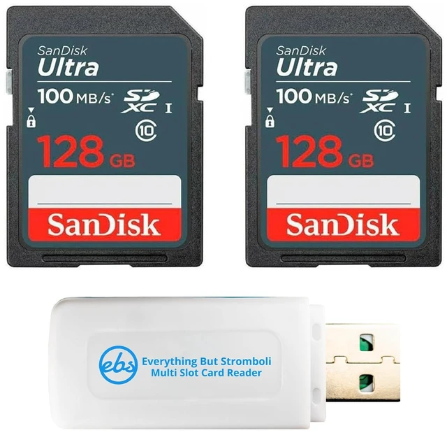 Main image of SanDisk 2 Pack 128GB Ultra SD Memory Card 100MB/s Class 10 UHS-I SDXC Card