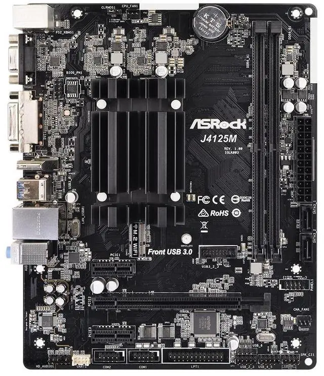 Alt view image 2 of 5 - ASRock J4125M Intel Quad-Core Processor J4125 (Up to 2.7 GHz) Motherboard