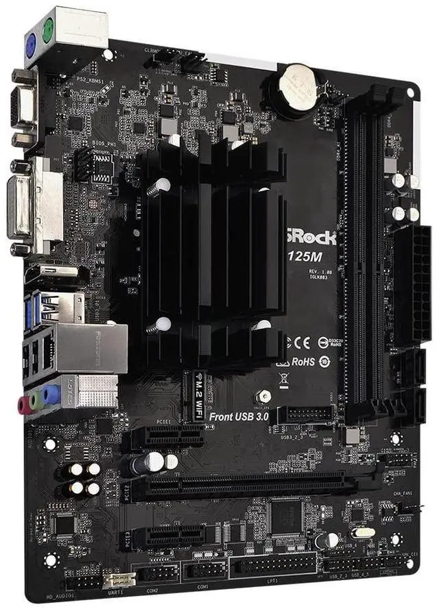 Alt view image 4 of 5 - ASRock J4125M Intel Quad-Core Processor J4125 (Up to 2.7 GHz) Motherboard