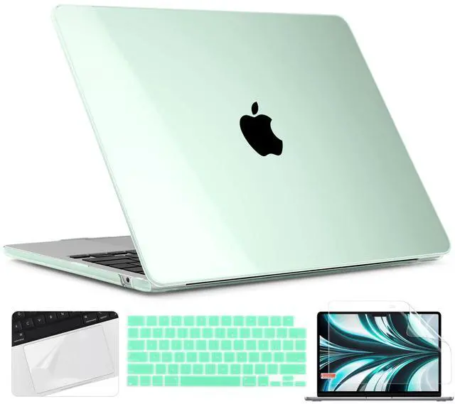 Main image of TWOLSKOO for M4 MacBook Air 13.6 inch Case 2025-2022 Release M4 A3240 M3 A3113 M2 A2681, Plastic Hard Shell & Trackpad Film & Keyboard Cover & Screen Film for MacBook Air 13.6", Crystal Green