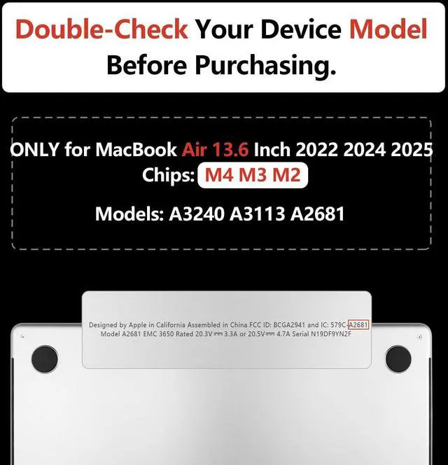 Alt view image 2 of 5 - TWOLSKOO for M4 MacBook Air 13.6 inch Case 2025-2022 Release M4 A3240 M3 A3113 M2 A2681, Plastic Hard Shell & Trackpad Film & Keyboard Cover & Screen Film for MacBook Air 13.6", Crystal Green