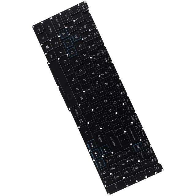 Alt view image 3 of 4 - Deal4GO RGB Colorful Backlit Keyboard White Letter Replacement for Acer PH315-53 PH315-52 PH315-54 PH317-53 AN515-45 PH315-53-72XD PH315-52-78VL PH315-54-760S