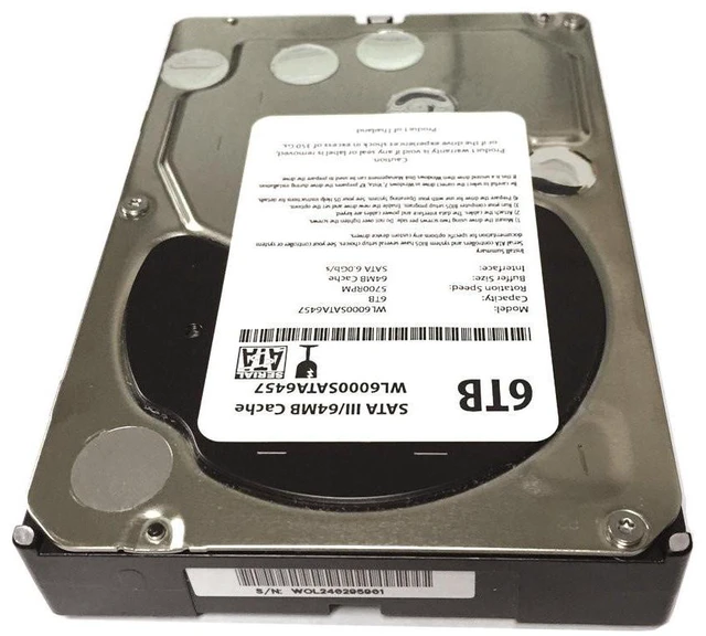 Alt view image 5 of 5 - WL 6TB 5700RPM 64MB Cache 5700RPM SATA III (6.0Gb/s) 3.5" Internal Hard Drive (Desktop PC, CCTV DVR, NAS) - w/1 Year Warranty
