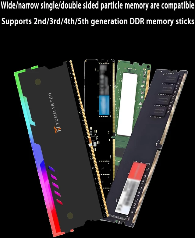 Alt view image 3 of 5 - TUMMASTER 5V 3PIN ARGB RAM Heatsink Memory Cooler for DIY PC Game MOD DDR3 DDR4 DDR5(Compatible with ASUS Aura Sync,GIGABYTE RGB Fusion and MSI Mystic Light SyncMemory not IncludedGY-06-Bl