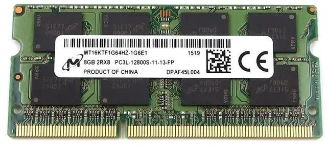 Main image of 8GB Micron DDR3 1600 MHz PC3-12800 1.35V Laptop RAM Memory MT16KTF1G64HZ-1G6E1 693374-001