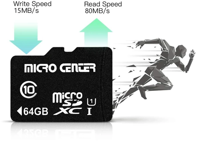Alt view image 2 of 5 - Micro Center 64GB Class 10 MicroSDHC Flash Memory Card with Adapter, 2Pack