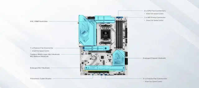 Alt view image 3 of 5 - ASRock B850 Steel Legend WiFi AMD AM5 ATX Motherboard, Supports AMD Ryzen 9000/8000/7000 Series Processors, DDR5 8000+ (OC), PCIe 5.0, 2.5G LAN, WiFi 7, 14+2+1 Power Phase