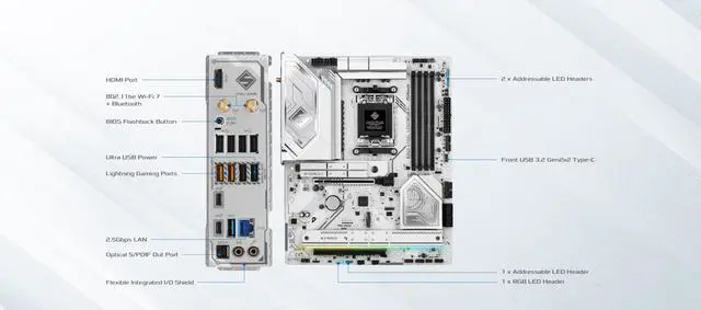 Alt view image 4 of 5 - ASRock B850 Steel Legend WiFi AMD AM5 ATX Motherboard, Supports AMD Ryzen 9000/8000/7000 Series Processors, DDR5 8000+ (OC), PCIe 5.0, 2.5G LAN, WiFi 7, 14+2+1 Power Phase