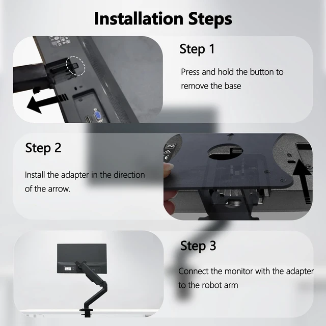 Alt view image 4 of 5 - SA241Y VESA Adapter Compatible with Acer 24"27"MonitorVESA 75x75to 100x100