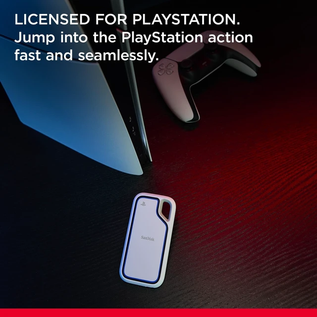 Alt view image 2 of 5 - Sandisk 1TB Extreme Portable SSD for PS5, Up to 1050MB/s Read Speeds