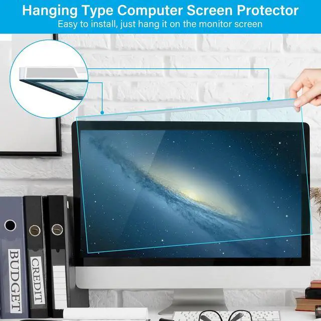 Alt view image 5 of 5 - MOSISO 25-27 inch Computer Blue Light Blocking Screen Protector Anti-UV Eye Protection Filter Film Panel for Diagonal 25,25.5,26.5,27 inch 16:9 Widescreen Desktop PC LED Monitor(25x16.34 inch/LxW)