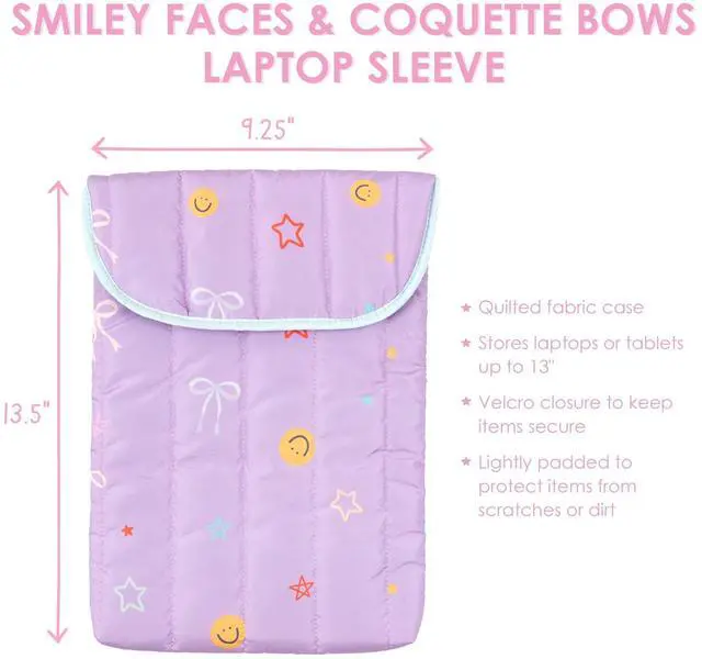 Purple Laptop Sleeve 13 Inches by Callie Danielle - Cute Smiley Faces ...