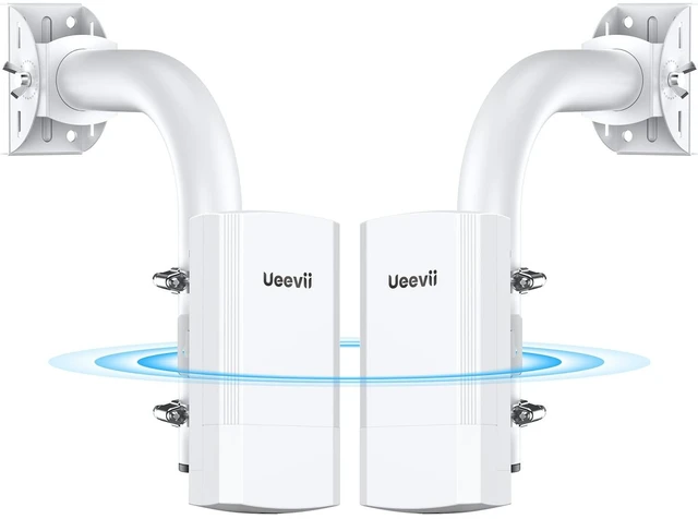 Main image of UeeVii 5.8G Point to Point Wireless Bridge with 2 Brackets for Barn Garage
