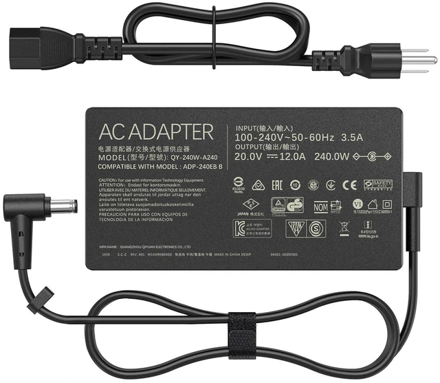 Main image of LIFKAHY 240W Laptop Charger Compatible with Asus ROG Zephyrus G14 G15 M16 G16 S15 S17 ROG Flow X16 ROG Strix Scar 15,TUF Gaming A15 A17 F15 F16 F17 AD240-00E ADP-240EB B Gaming Laptop 20V/12A Adapt