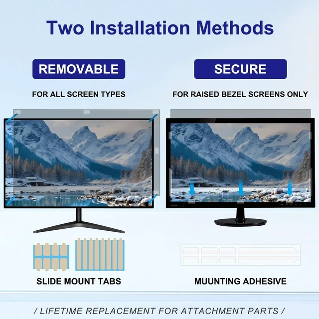Alt view image 3 of 5 - LUSA DESIGN 23 Inch Privacy Screen for Computer Monitor 16:9 Aspect Ratio