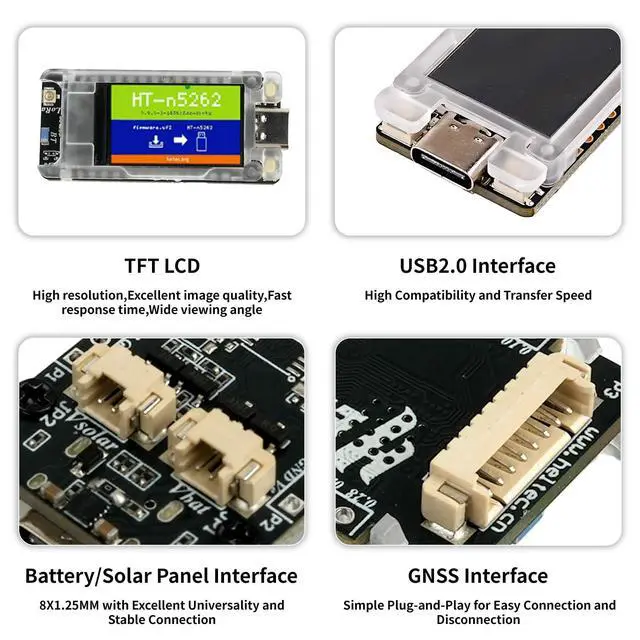 Alt view image 2 of 5 - RCmall Meshtastic LoRa Development Board with nRF52840 & SX1262 Chip, 1.14-inch TFT Display, 863-928MHz LoRaWAN, Bluetooth WiFi for IoT Positioning, Arduino Compatible