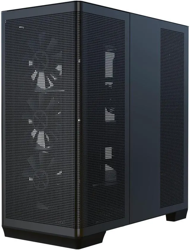 Main image of APNX C1-R Mid-Tower ATX High Airflow PC Case, 4x120mm Black Fans, 11 Fan Slots, 360mm Radiator Support, ASUS/MSI Back-Connect Motherboard Support, Tempered Glass Panel, Cable Management, Type-C,