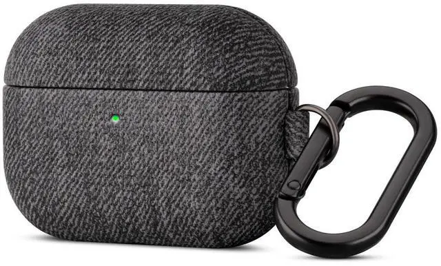Main image of Haobobro Handmade Case - for AirPods Pro 3 Case Cover with Key Chain - Selected Skin-Friendly Vegan Leather, Woolen Fabric Cloth Style, Shockproof Hard Cover for AirPods Pro 3rd Ge