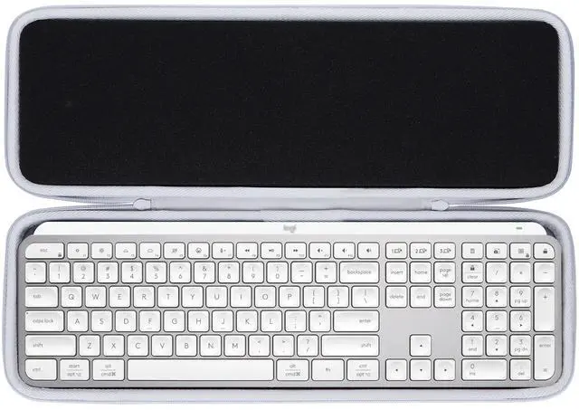 Main image of Lebakort Hard Case Compatible with Logitech MX Keys S or MX Keys Advanced Keyboard (Pale Grey Case)