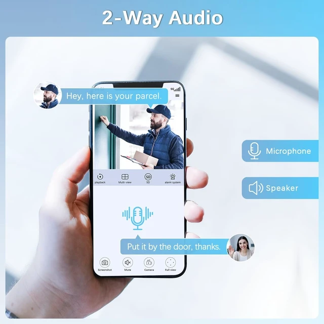 Alt view image 2 of 5 - 2-Way Audio & PTZ Digital Zoom4K 8MP Extend PoE IP Security Camera