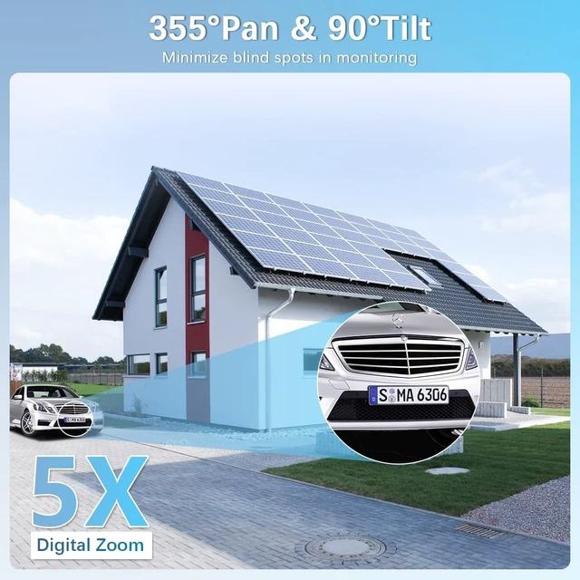Alt view image 3 of 5 - 2-Way Audio & PTZ Digital Zoom4K 8MP Extend PoE IP Security Camera