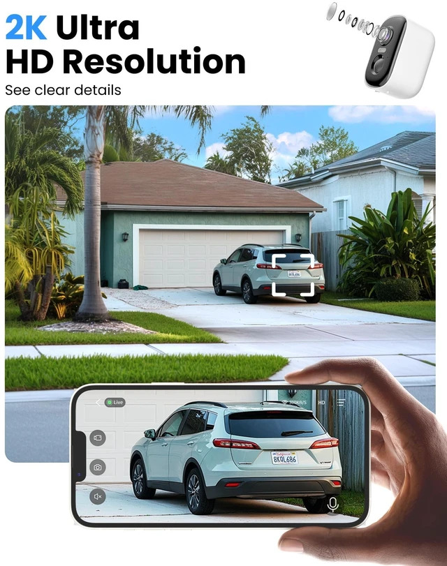 Alt view image 3 of 5 - MISECU 2K Solar Camera Outdoor Wireless, WiFi Cameras for Home Security with Solar Panel, Spotlight Color Night Vision, AI Motion Detection, Siren Alarm, 2-Way Talk, IP66, Cloud/SD Storage 2 Pa
