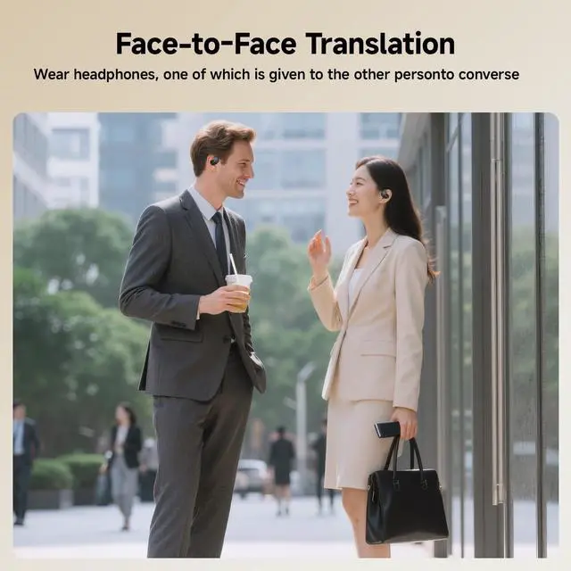Alt view image 5 of 5 - MINISO AI Translator Earbuds, X15 PRO AI Language Translator Headphones Bluetooth Earbuds for Listening to Music & Calling Support 135 Languages (Black Blue)