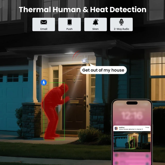 Alt view image 3 of 5 - xmartO 2-Pack Solar Security Cameras Wireless Outdoor, 4MP 2K QHD WiFi6