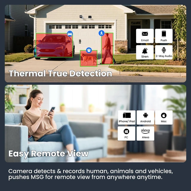 Alt view image 5 of 5 - xmartO 2-Pack Solar Security Cameras Wireless Outdoor, 4MP 2K QHD WiFi6