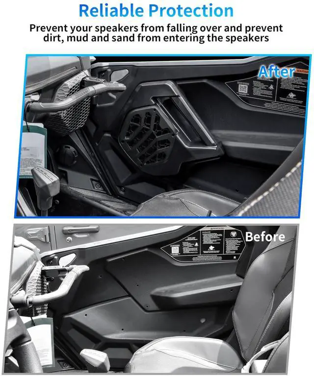 Alt view image 2 of 5 - SLORIMOD 6.5" Door Speaker Enclosures Panels for Polaris RZR PRO XP/R/S 2025+ Accessories, 6.5 inch Front Door Speakers Pods Holders(1 Pair)
