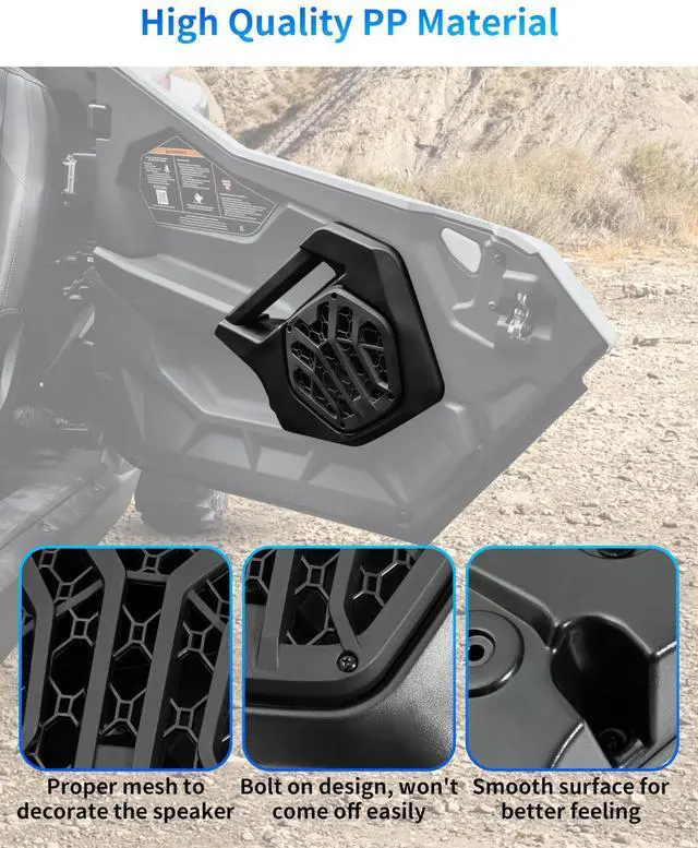 Alt view image 3 of 5 - SLORIMOD 6.5" Door Speaker Enclosures Panels for Polaris RZR PRO XP/R/S 2025+ Accessories, 6.5 inch Front Door Speakers Pods Holders(1 Pair)