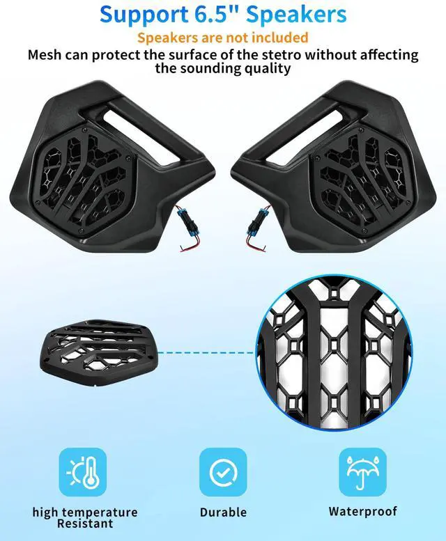 Alt view image 5 of 5 - SLORIMOD 6.5" Door Speaker Enclosures Panels for Polaris RZR PRO XP/R/S 2025+ Accessories, 6.5 inch Front Door Speakers Pods Holders(1 Pair)