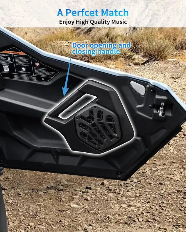 Alt view image 4 of 5 - SLORIMOD 6.5" Door Speaker Enclosures Panels for Polaris RZR PRO XP/R/S 2025+ Accessories, 6.5 inch Front Door Speakers Pods Holders(1 Pair)