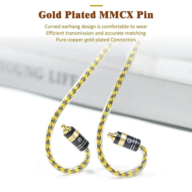 Alt view image 2 of 5 - GUCraftsman 6N Silver-Plated OFC with Metal Shielding Layer IEM Cable, in-Ear Monitor Earphone Upgrade Cable for Sennheiser IE200 IE300 IE600 IE900 (4.4mm Plug)