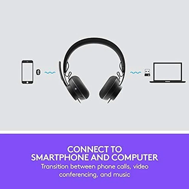 Alt view image 3 of 5 - Logitech Zone Wireless Certified Microsoft Teams Bluetooth Headset