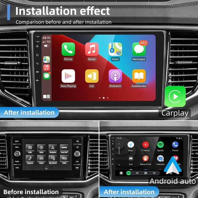 Alt view image 3 of 5 - Car Stereo Radio for Honda CRV 2007-2011 Wireless CarPlay Android Auto