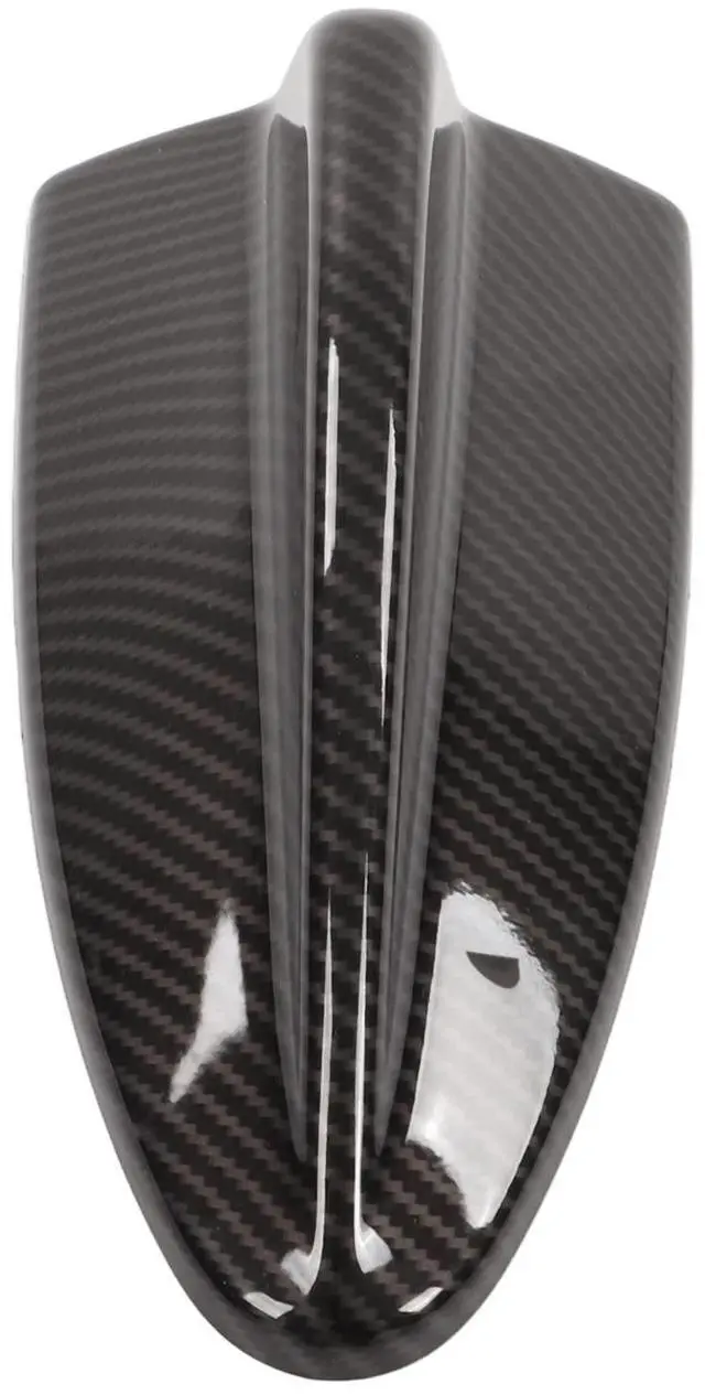 Alt view image 2 of 5 - KIMISS 192mm/7.56in Carbon Fiber Style Shark Fin Antenna Cover Trim Radio Aerial Base Roof Antenna Cover for 3 Series E90 20052011