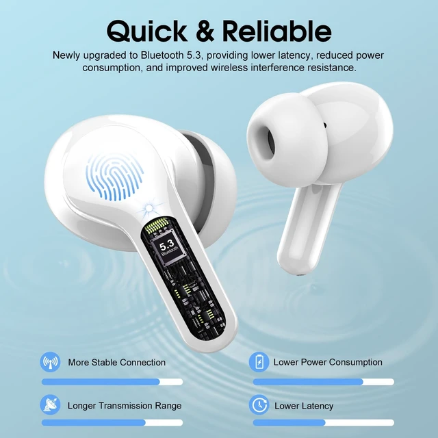 Alt view image 2 of 5 - Wireless Earbuds, Bluetooth 5.4 Headphones HiFi Stereo, Bluetooth Earbuds