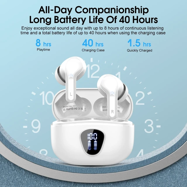 Alt view image 4 of 5 - Wireless Earbuds, Bluetooth 5.4 Headphones HiFi Stereo, Bluetooth Earbuds