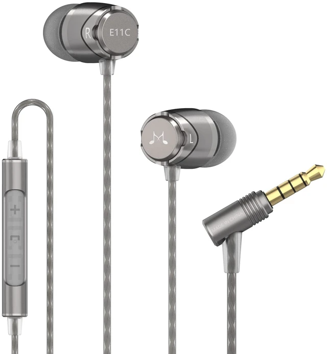 Main image of SoundMAGIC E11C Wired Earbuds, Built-in Mic, HiFi Sound, 3.5mm, Dark Silver