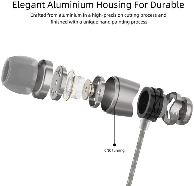 Alt view image 2 of 5 - SoundMAGIC E11C Wired Earbuds, Built-in Mic, HiFi Sound, 3.5mm, Dark Silver