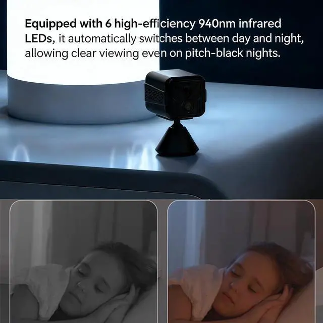 Alt view image 5 of 5 - GOJOHO 1080P HD Wireless Security Camera Dual Lens 125 Wide Angle Human Detection Rechargeable Battery Camera for Home Outdoor Pet Monitor, Support Multi-Device Sharing (Black)