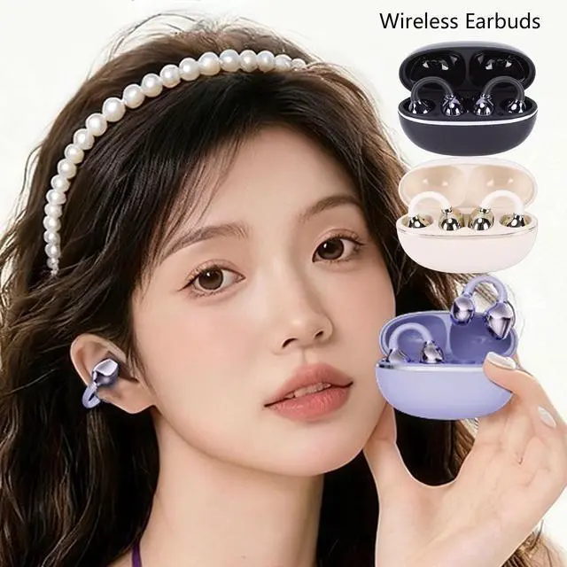 Alt view image 4 of 5 - VBESTLIFE Wireless Earbuds, Sports Bluetooth 6.0 Headphones, Built in Earrings Decoration, for Workout Running (Skin Color)