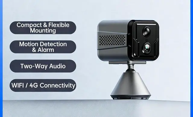 Alt view image 3 of 5 - GOJOHO 1080P HD Wireless Security Camera Dual Lens 125 Wide Angle Human Detection Rechargeable Battery Camera for Home Outdoor Pet Monitor, Support Multi-Device Sharing (Black)