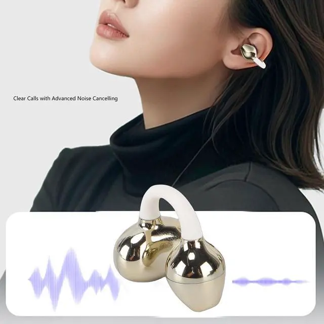 Alt view image 2 of 5 - VBESTLIFE Wireless Earbuds, Sports Bluetooth 6.0 Headphones, Built in Earrings Decoration, for Workout Running (Skin Color)