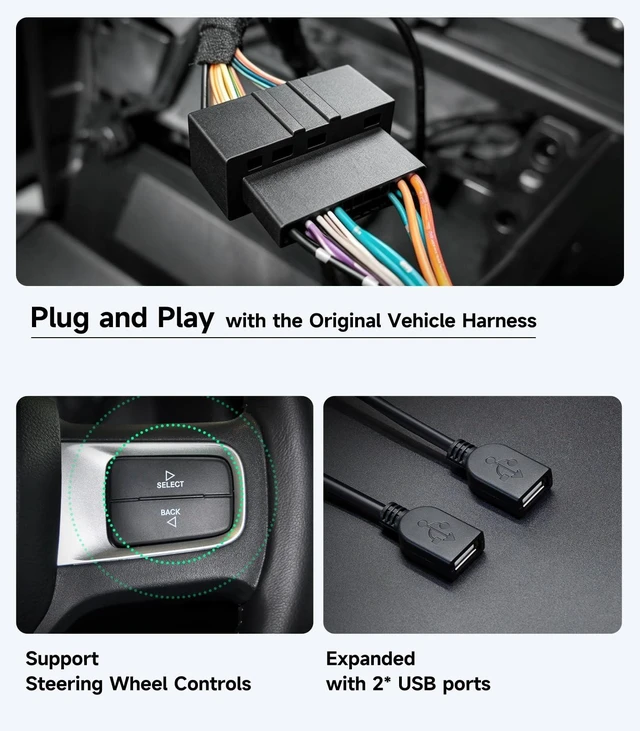 Alt view image 5 of 5 - Car Radio Stereo for Dodge Ram 1500/2500/3500 06-12, CarPlay & Android Auto