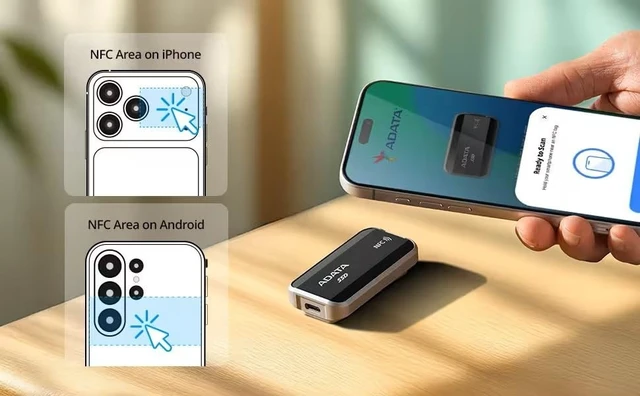 Alt view image 5 of 5 - ADATA Urban TAPSAFE 2TB External SSD, Tap Safe, Transfer Fast. (NFC, 2TB) - SURB-TAP-2000GCCBK