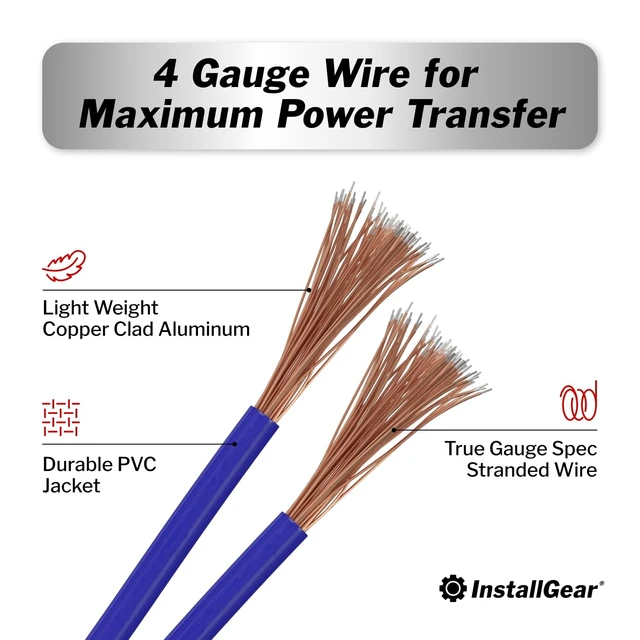 Alt view image 2 of 5 - InstallGear 4 Gauge Wire (25ft) Copper Clad Aluminum - Primary Automotive Wire, Car Amplifier Power & Ground, Battery, Car Audio Speaker, RV Trailer Welding Cable